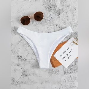 NEW Shein Plain Bikini BOTTOM White Small